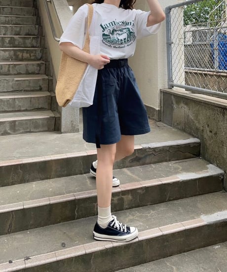 half work pants & belt/3color
