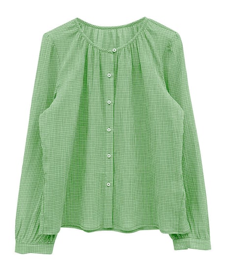 gingham check blouse/4color(ネコポス)