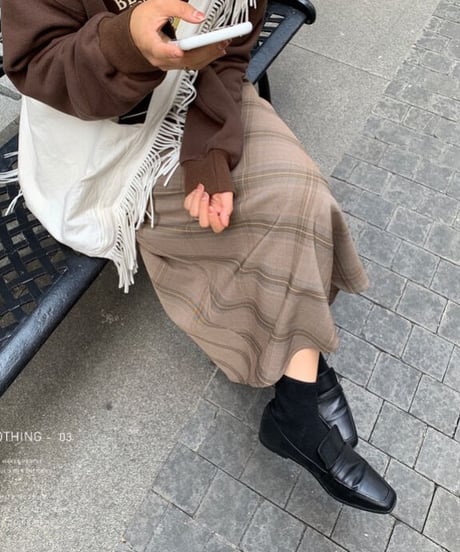 glen check skirt/2color