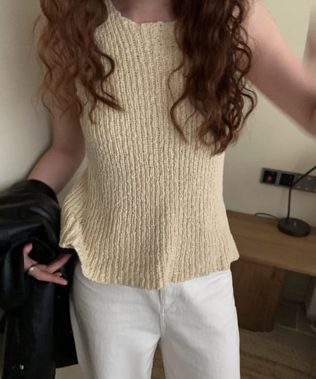 back design knit tank/2color(ネコポス)