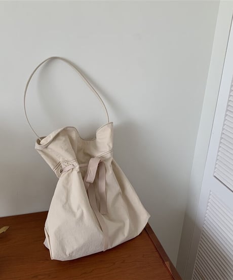ribbon nylon tote bag/2color(ネコポス)
