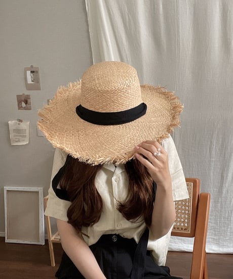 ribbon summer hat/3color