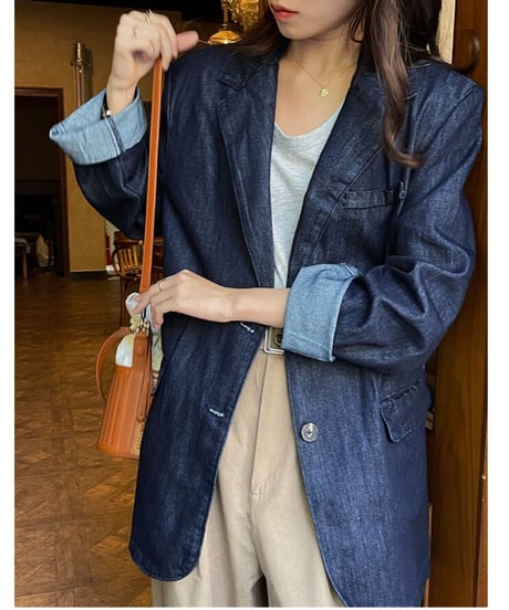 [OUTLET]denim tailored jacket