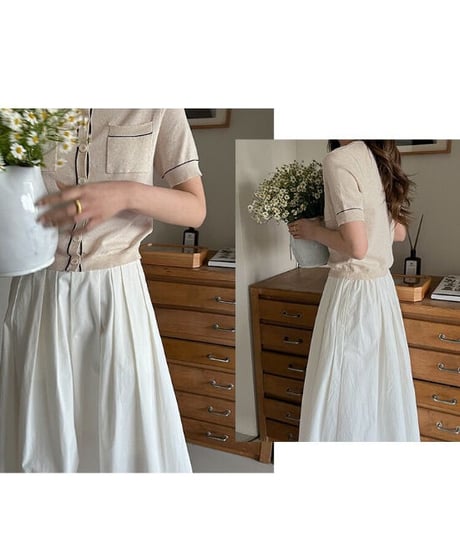 linen blend cardigan tops/3color(ネコポス)