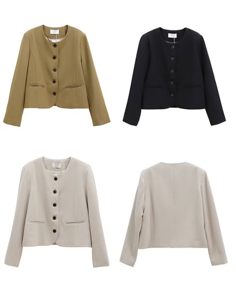 no collar button jacket/3color
