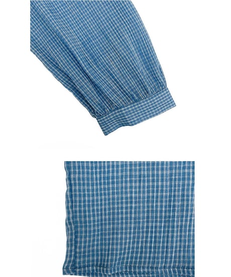 gingham check blouse/4color(ネコポス)