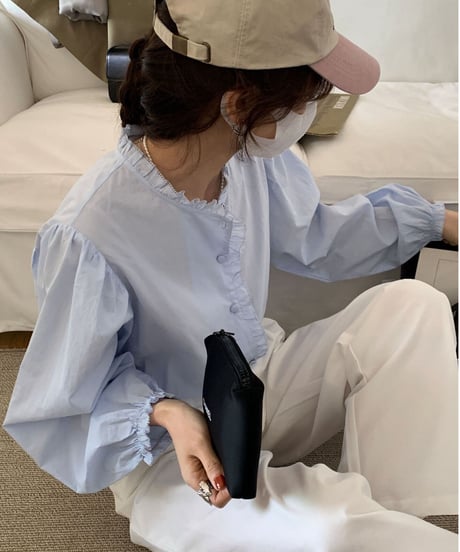 [OUTLET]frill volume sleeve blouse/2color