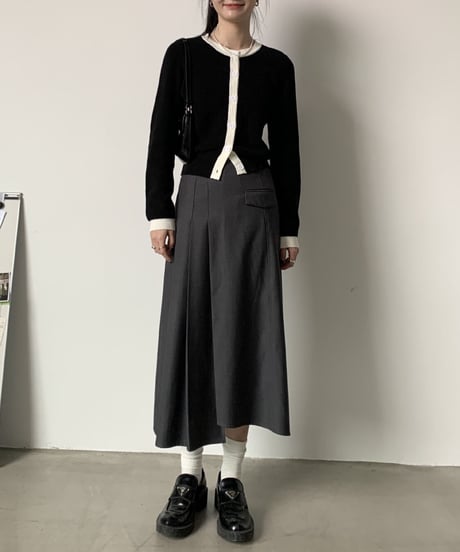 bi-color line cardigan/3color