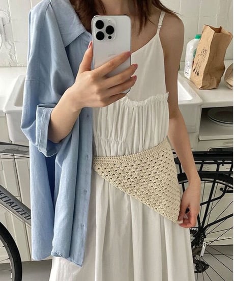 shirring design camisole OP