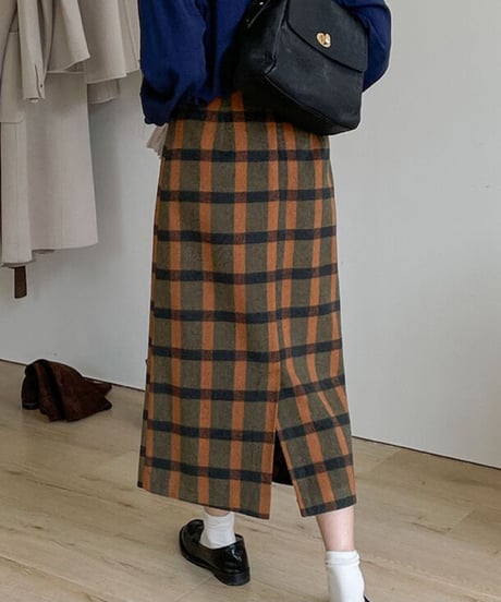 check medium skirt/2color