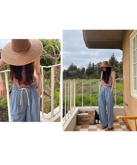 relax wide denim pants/2color