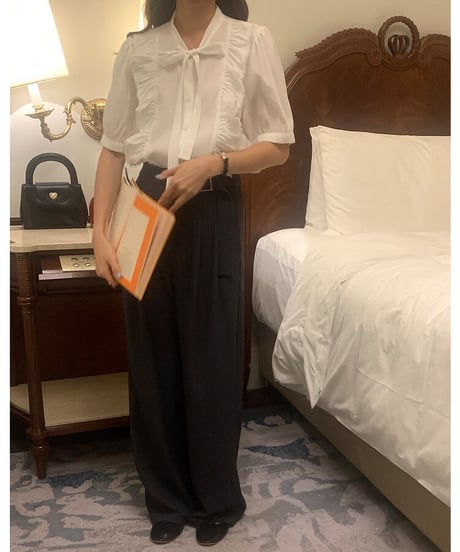 frill ribbon blouse(ネコポス)
