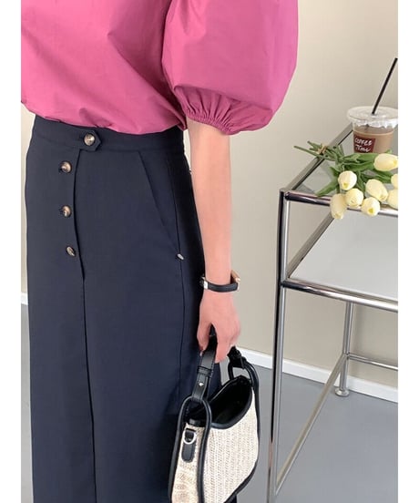 button pencil skirt/3color