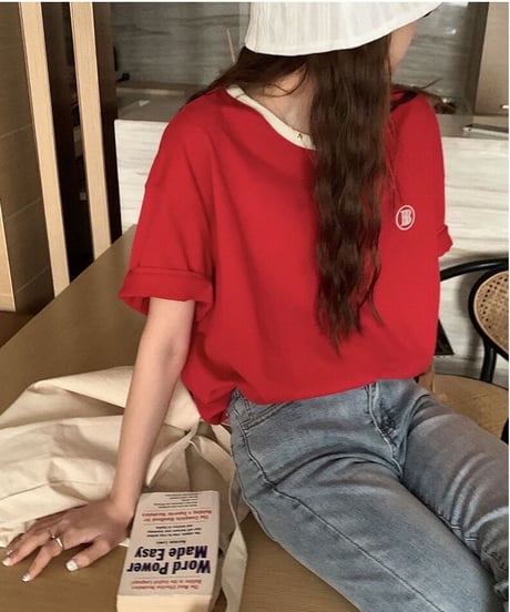 one point color T-shirt/2color(ネコポス)