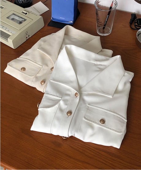 open collar classic shirt/2color