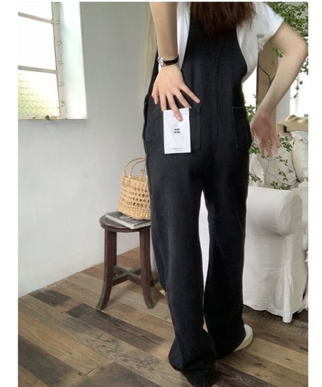 black denim salopette