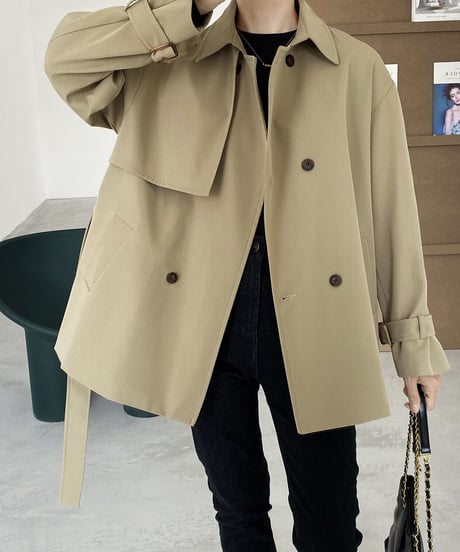 back button short trench coat/2color