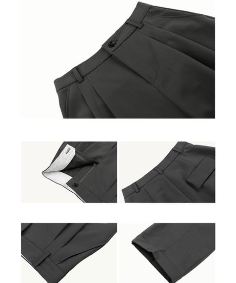 roll-up tuck slacks/3color