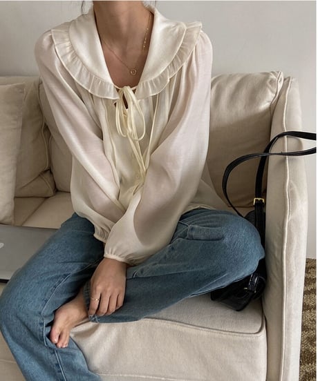 feminine collar blouse/2color