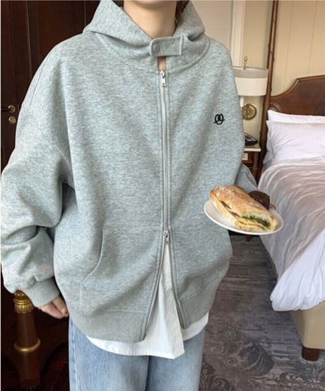 zipper daily hoodie/2color