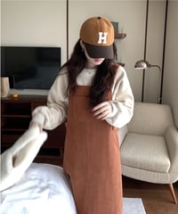 corduroy salopette one-piece/2color