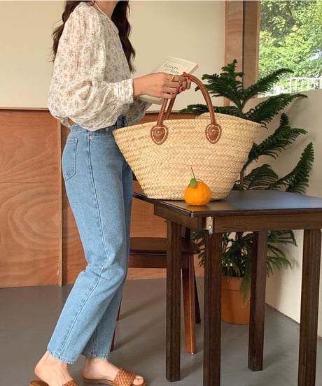 wrinkle flower blouse/2color(ネコポス)