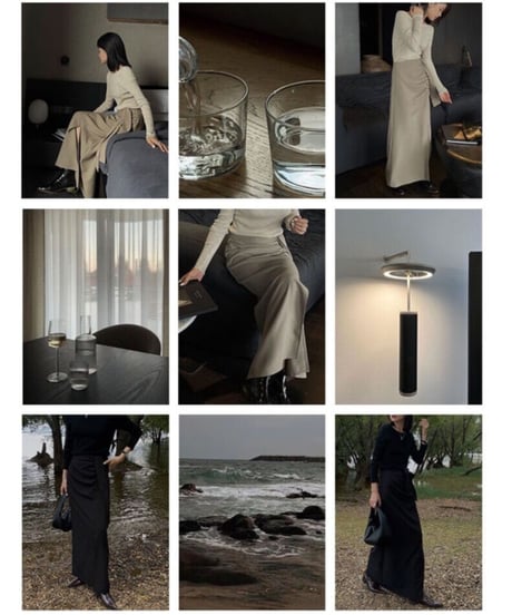 ribbon tight long skirt/2color