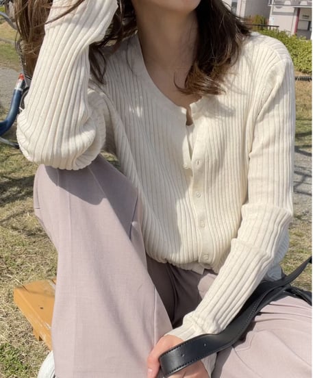 [OUTLET]rib ensemble like tops/2color