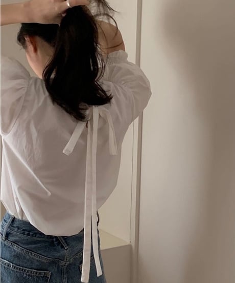 back ribbon sweet blouse/2color(ネコポス)