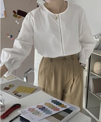 cotton simple blouse/2color(ネコポス)
