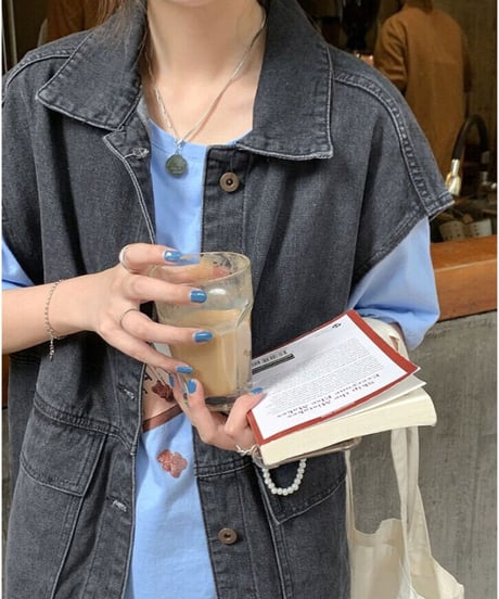 denim over vest/2color