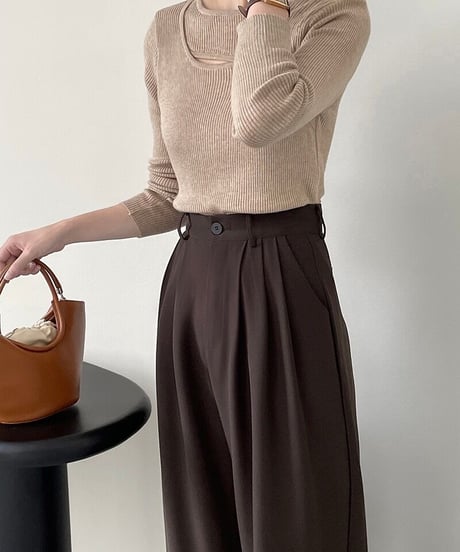 asymmetry rib knit/4color