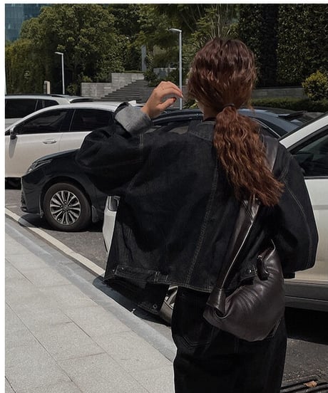 [OUTLET]no collar denim jacket/2color