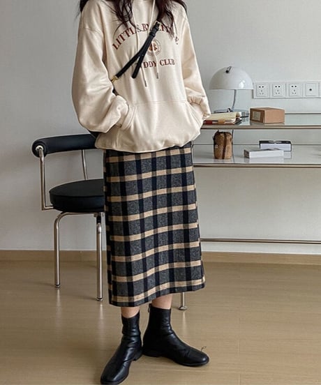 check medium skirt/2color