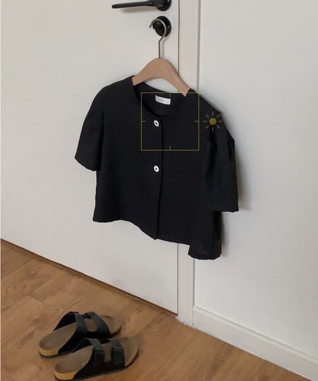 double button blouse(half sleeve)/3color(ネコポス)