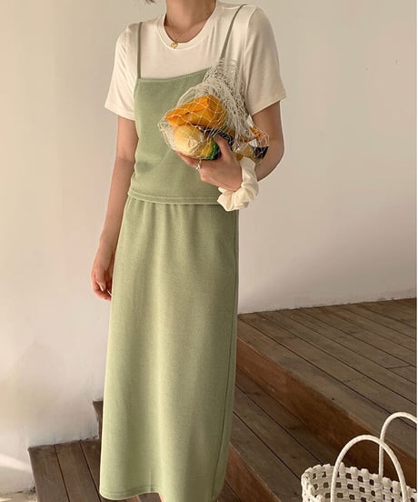back lace up set up dress(上)/4color