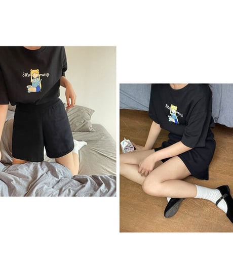 knit short pants/3color