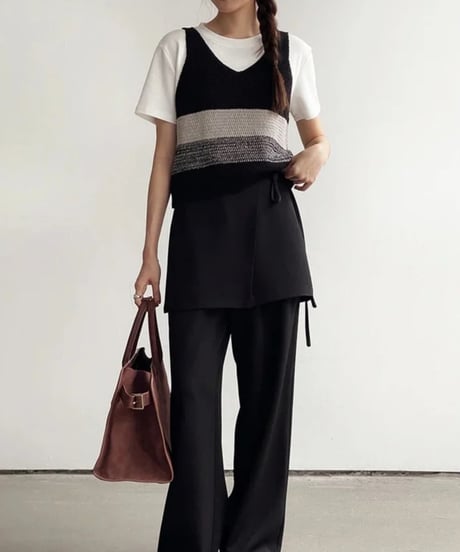 color block knit tops/2color(ネコポス)