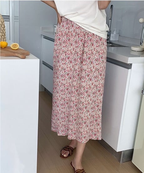 flower A line skirt/2color