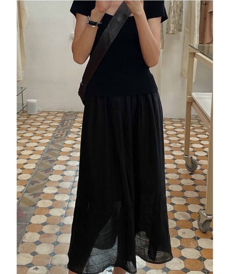 Tencel long skirt/2color