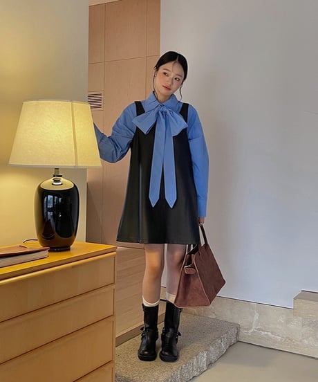big ribbon shirt/2color