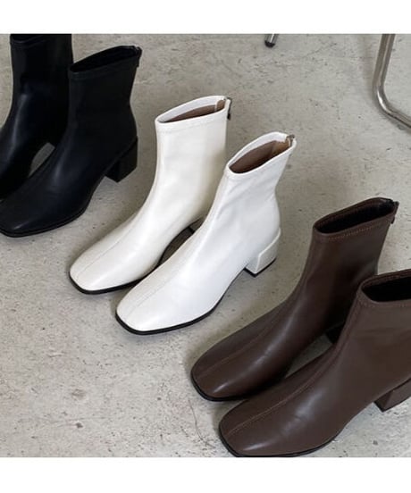 [OUTLET]eco leather short boots/3color