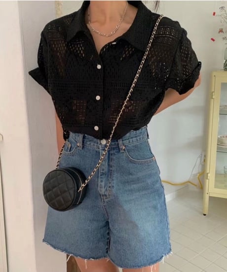 lace summer shirts/2color(ネコポス)