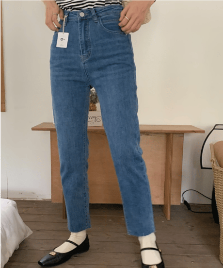 (meet me)cropped slim denim pants