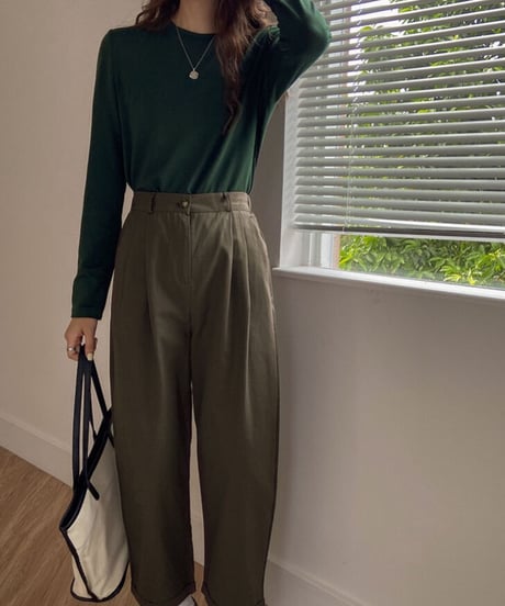 [OUTLET]color crew neck tops/6color