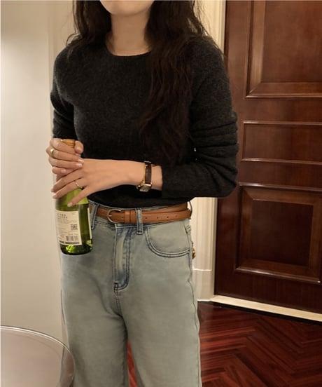 basic rib knit long-T/3color