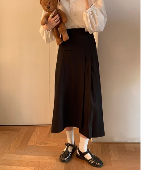 asymmetry design skirt/2color