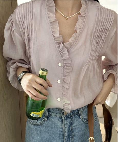 airy v neck blouse/3color(ネコポス)