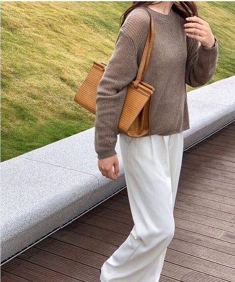 u neck sheer knit/5color