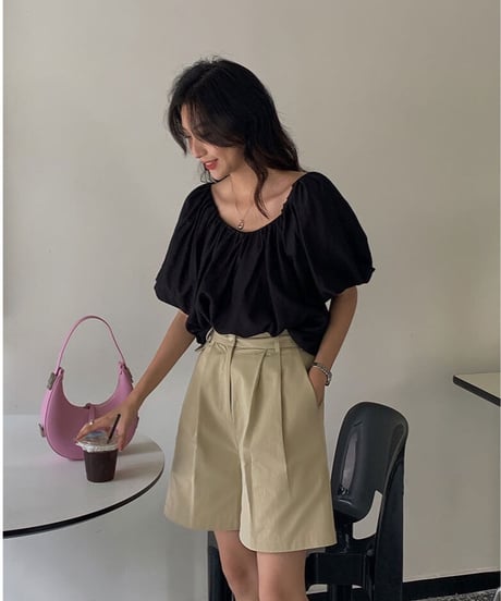 tulip sleeve blouse(half sleeve)/2color(ネコポス)